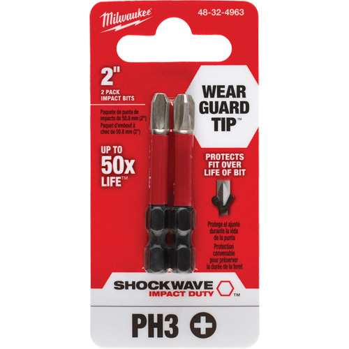 Shockwave Impact Duty Screwdriver Bit, Phillips, #3, 1/4" Drive Pathway Supply LP