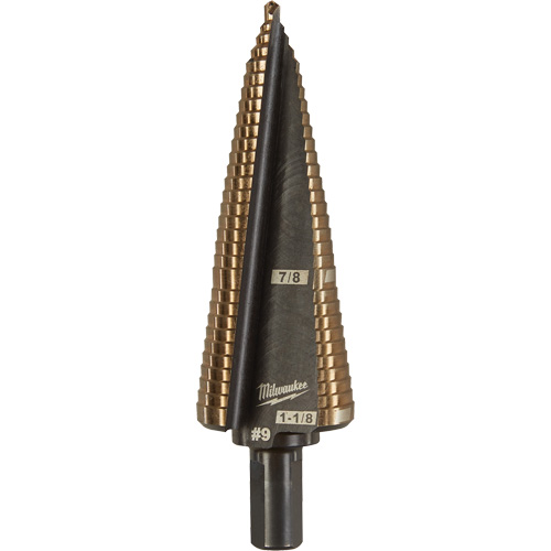 Step Drill Bit, 7/8"/#9 - 1-1/8"/#9 , 1/32" Increments, High Speed Cobalt Pathway Supply LP