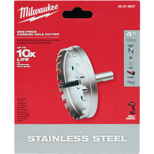 One-Piece Carbide Hole Cutters, 4", 3/16" Depth of Cut Pathway Supply LP