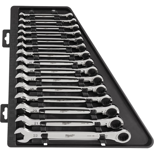 Ratcheting Wrench Set, Combination, 15 Pieces, Metric Pathway Supply LP