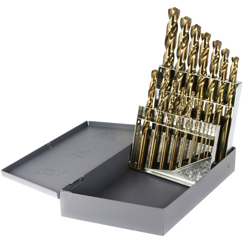Drillco&reg; Heavy-Duty Jobber Length Drill Bit Set, 15 Pieces, Cobalt Pathway Supply LP