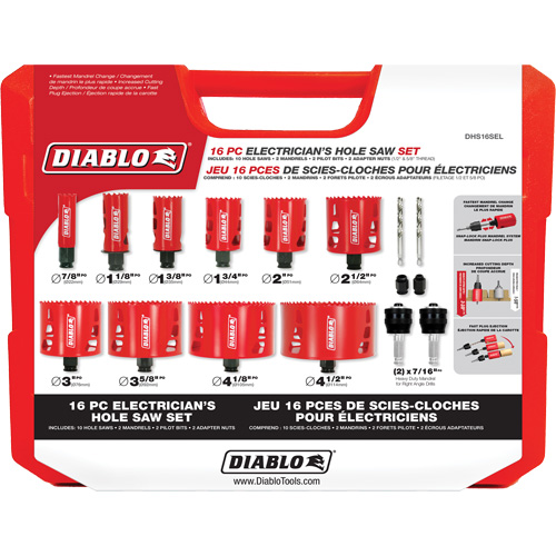 Ensemble de scie-cloche bim&eacute;tallique pour &eacute;lectricien, 16 morceaux Pathway Supply LP