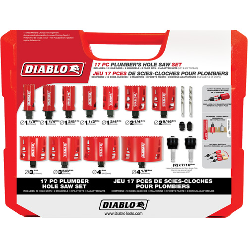 Plumber's Bi-Metal Hole Saw Set, 17 Pieces Pathway Supply LP