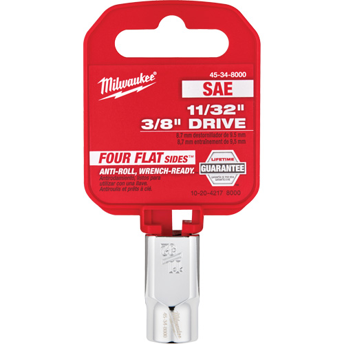 SAE Socket with Four Flat Sides, 11/32", 3/8" Drive, 6 Points Pathway Supply LP