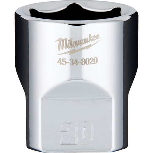 Metric Socket with Four Flat Sides, 20 mm, 3/8" Drive, 6 Points Pathway Supply LP