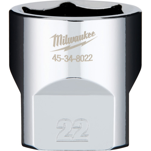 Metric Socket with Four Flat Sides, 22 mm, 3/8" Drive, 6 Points Pathway Supply LP