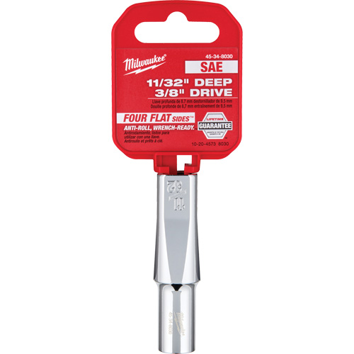 SAE Socket with Four Flat Sides, 11/32", 3/8" Drive, 6 Points, Deep Pathway Supply LP