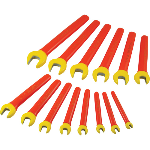 Insulated SAE Open End Wrench Set, 1000 V, 14 Pcs Pathway Supply LP