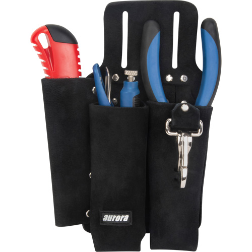 Porte-outils pour monteur de ligne, Porte-outil multiple, Cuir, 3 Poches Pathway Supply LP