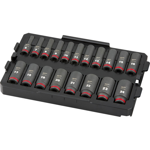 Jeu de douilles profondes 3/8" Shockwave Impact Duty Packout, 19 Mcx, Chocs, Prise de 3/8", Profond Pathway Supply LP