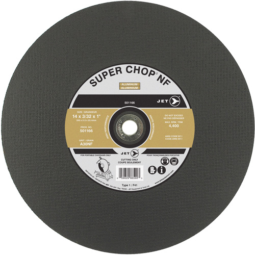 A30NF Super Chop Cut-Off Wheel, 14" x 3/32", 1" Arbor, Type 1, 4400 RPM Pathway Supply LP