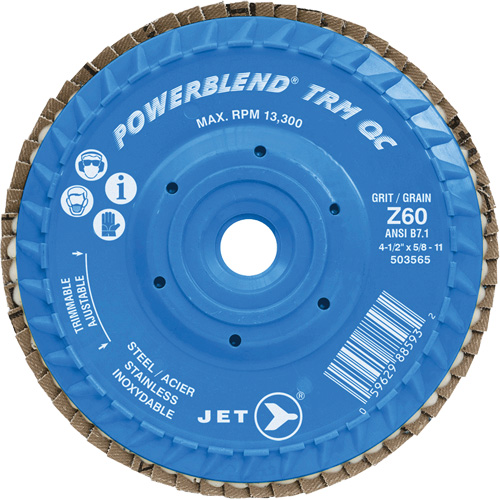 Disque &agrave; feuillets PowerBlend TRM QC ajustable, 5" x 5/8"-11, Type 27, Grain Z60, Alumine de zirconium Pathway Supply LP