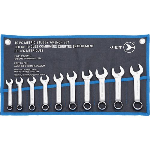 SCWS-10M Stubby Wrench Sets, Combination, 10 Pieces, Metric Pathway Supply LP
