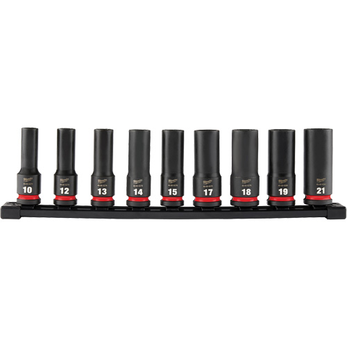 Jeu de douilles m&eacute;triques &agrave; 6 pans Shockwave Impact Duty, 9 Mcx, Chocs, Prise de 1/2", Profond Pathway Supply LP
