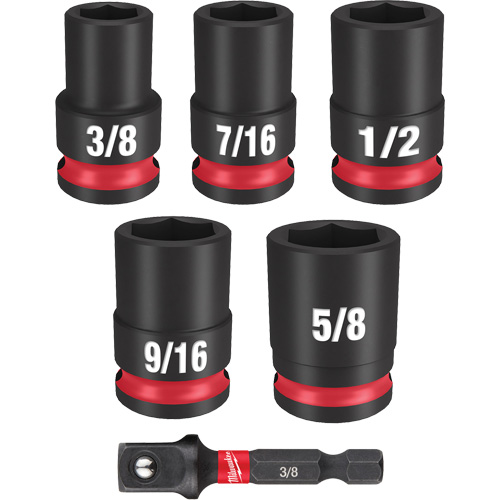 Jeu de douilles SAE &agrave; 6 pans Shockwave Impact Duty, 6 Mcx, Chocs, Prise de 3/8" Pathway Supply LP
