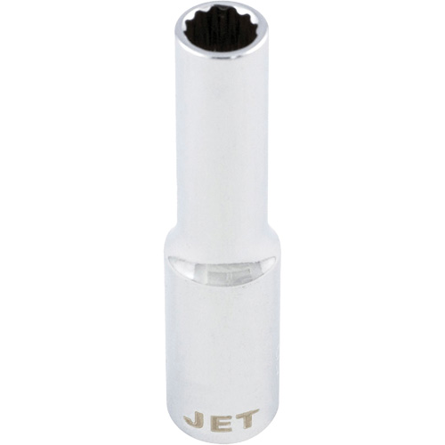 Douille chrom&eacute;e, 8 mm, Prise 1/4", 12 pans, Profond Pathway Supply LP