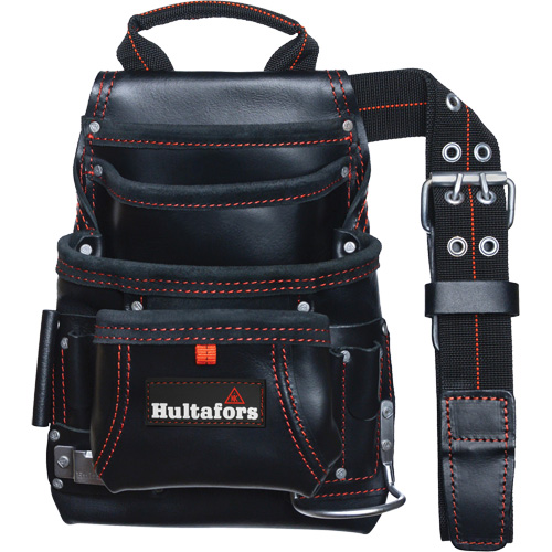 Carpenter's Nail & Tool Bag, Leather, 11 Pockets, Black Pathway Supply LP