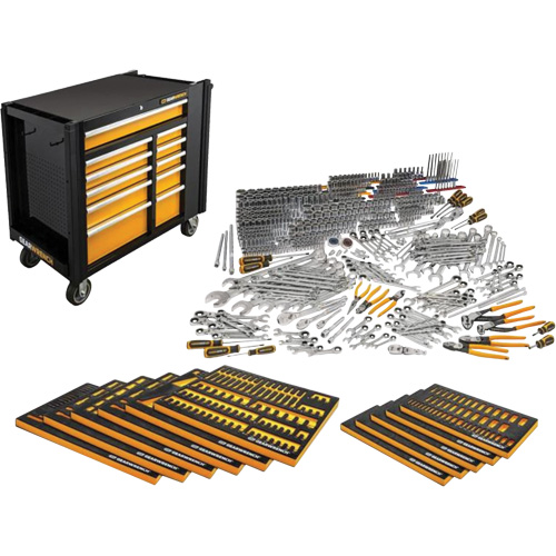 Ensemble d'outils manuels pour maître m&eacute;canicien & poste de travail mobile, 614 morceaux Pathway Supply LP