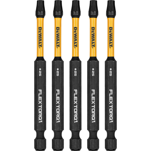 Forets pour tournevis &agrave; chocs FLEXTORQ 5 mcx, Torx, T-25, Prise 1/4" Pathway Supply LP