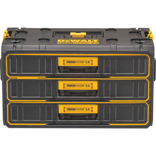 ToughSystem&reg; 2.0 Three-Drawer Unit, 21-4/5" x 12-3/10" x 12-3/5", Black/Yellow Pathway Supply LP