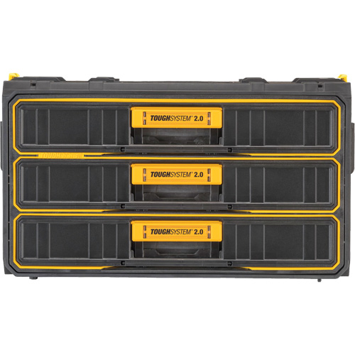 ToughSystem&reg; 2.0 Three-Drawer Unit, 21-4/5" x 12-3/10" x 12-3/5", Black/Yellow Pathway Supply LP