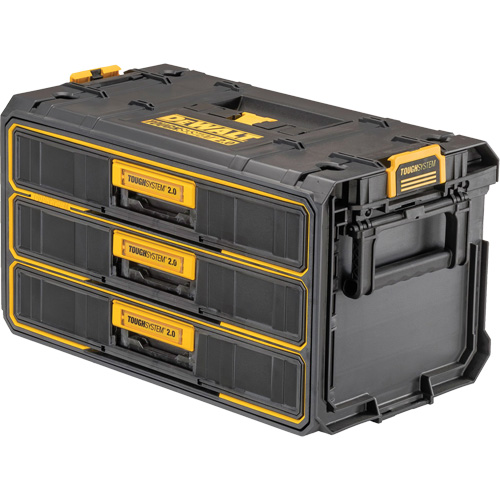 ToughSystem&reg; 2.0 Three-Drawer Unit, 21-4/5" x 12-3/10" x 12-3/5", Black/Yellow Pathway Supply LP