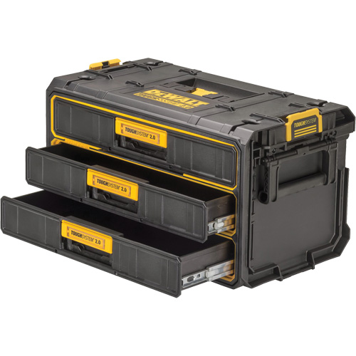 ToughSystem&reg; 2.0 Three-Drawer Unit, 21-4/5" x 12-3/10" x 12-3/5", Black/Yellow Pathway Supply LP