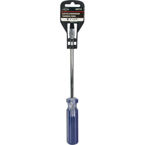 Blue Transparent Striped Slotted Screwdriver, 5/16" Tip, Round, Plastic Handle Pathway Supply LP