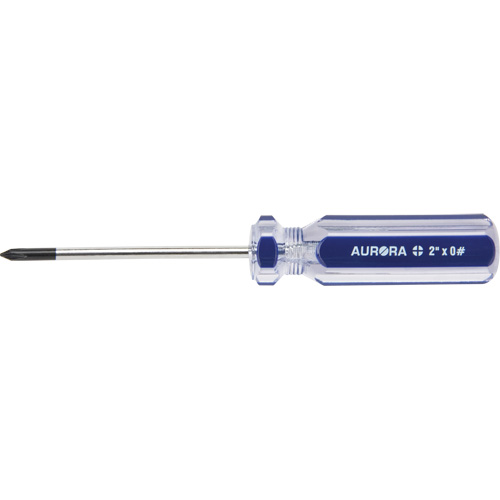 Blue Transparent Striped Philips Screwdriver, #0, Plastic Handle Pathway Supply LP