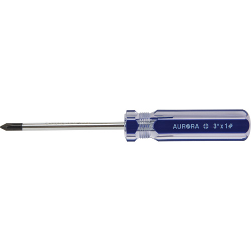 Blue Transparent Striped Philips Screwdriver, #1, Plastic Handle Pathway Supply LP
