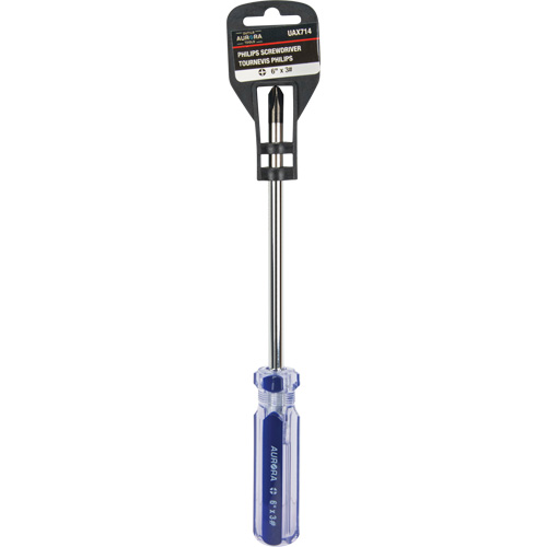 Blue Transparent Striped Philips Screwdriver, #3, Plastic Handle Pathway Supply LP