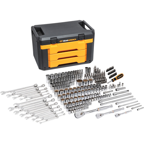 12-Point Mechanics Tool Set in 3 Drawer Storage Box Pathway Supply LP
