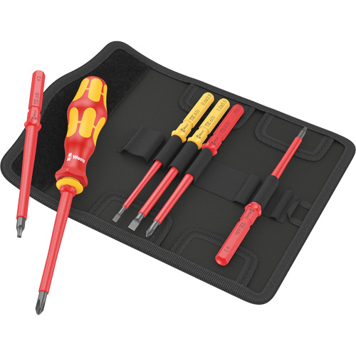 Kraftform Kompakt VDE 7 Imperial Bit-Holding Screwdriver & Blades, 1000 V, 6 Pcs Pathway Supply LP