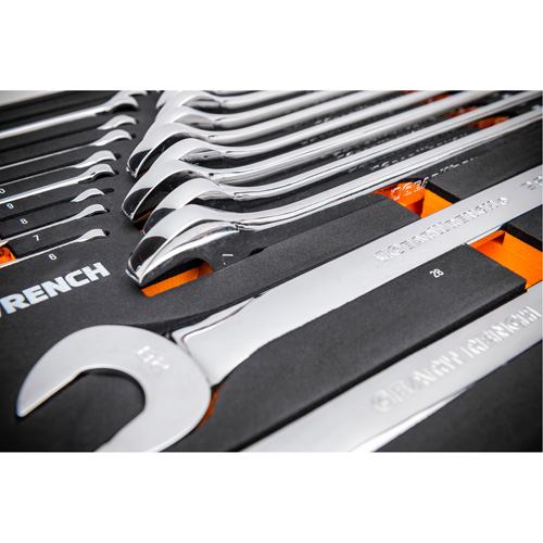 12-Point Long Pattern Combination Metric Wrench Set in Foam Storage Tray, Open-Ended, 24 Pieces, Metric Pathway Supply LP