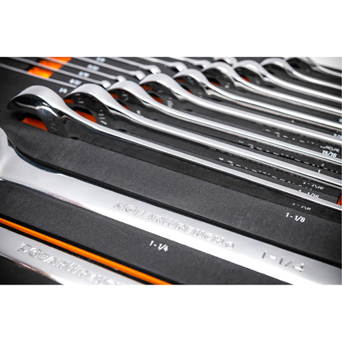 12-Point Long Pattern Combination SAE Wrench Set in Foam Storage Tray, Open-Ended, 19 Pieces, Imperial Pathway Supply LP