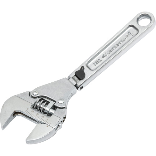 Adjustable Ratcheting Flex Wrench, 8" L, 2-27/50" Max Width, Chrome/Polished Pathway Supply LP