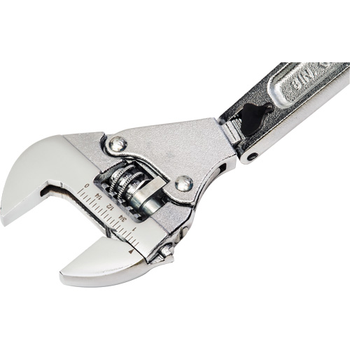 Adjustable Ratcheting Flex Wrench, 8" L, 2-27/50" Max Width, Chrome/Polished Pathway Supply LP