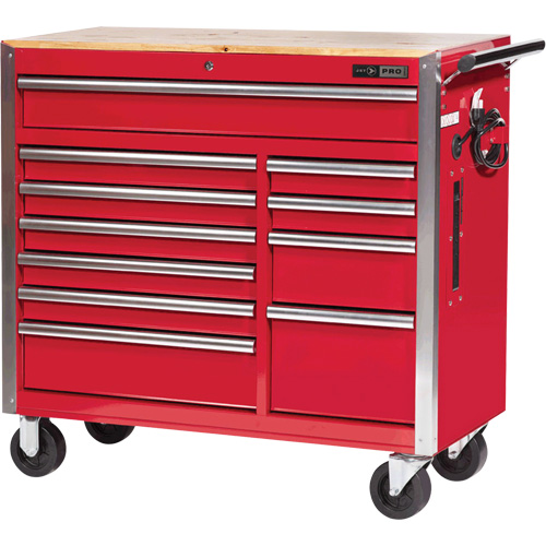 PRC4211 Pro Series Roller Cabinet, 11 Drawers, 42" W x 18" D x Red Pathway Supply LP