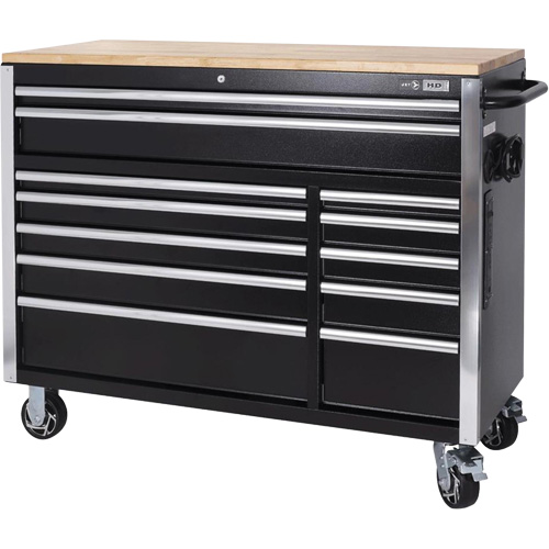HDRC5212 HD Series Roller Cabinet, 12 Drawers, 51-1/4" W x 21" D x 40-3/10" H, Black Pathway Supply LP