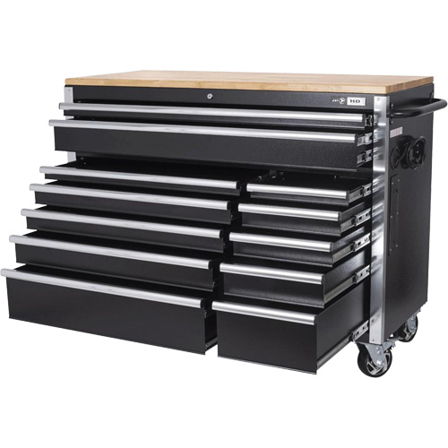 HDRC5212 HD Series Roller Cabinet, 12 Drawers, 51-1/4" W x 21" D x 40-3/10" H, Black Pathway Supply LP