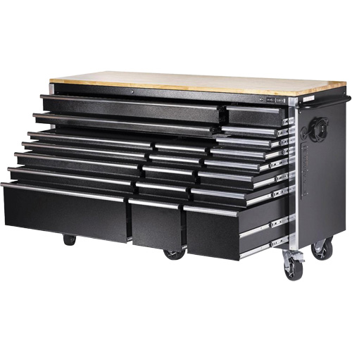 HDRC7220 HD Series Roller Cabinet, 20 Drawers, 72" W x 24" D x 42-3/10" H, Black Pathway Supply LP