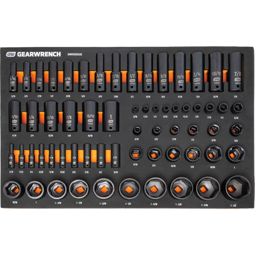 Jeu d'outils de m&eacute;canicien dans des plateaux modulaires en mousse avec conteneur de rangement, 247 morceaux Pathway Supply LP
