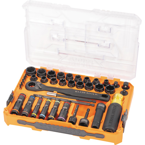 Jeu complet de douilles &agrave; chocs ouvertes & basculantes KNECT, 39 Mcx, Chocs Pathway Supply LP