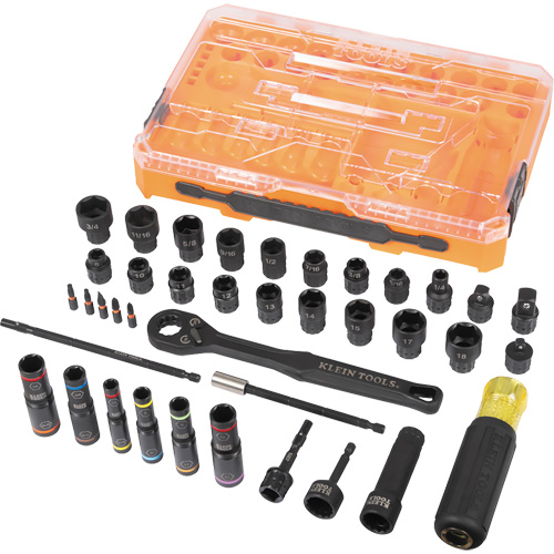 Jeu complet de douilles &agrave; chocs ouvertes & basculantes KNECT, 39 Mcx, Chocs Pathway Supply LP