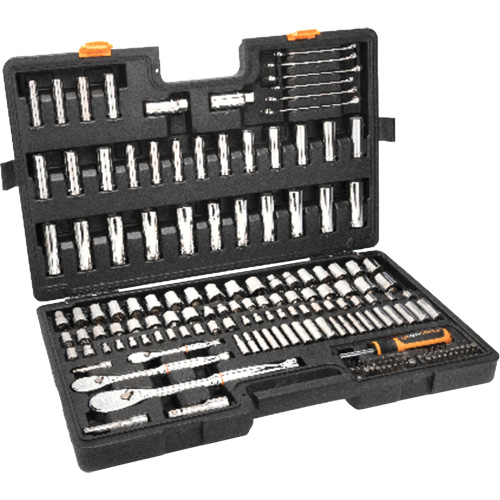 Jeu d'outils manuels pour m&eacute;canicien 90T SAE/MM avec prises 1/4", 3/8” & 1/2" Pathway Supply LP