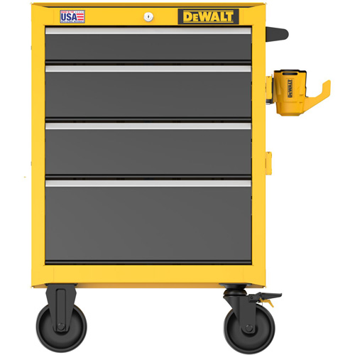 Coffre &agrave; outil roulant robuste, 4 tiroirs, 26" la x Jaune Pathway Supply LP