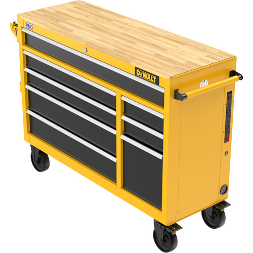 Heavy-Duty Mobile Workstation, 8 Drawers, 52" W x Yellow Pathway Supply LP
