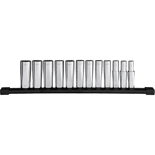 Jeu de douilles &agrave; puits profondes m&eacute;triques &agrave; 12 pans, 12 Mcx, Prise de 3/8", Profond Pathway Supply LP