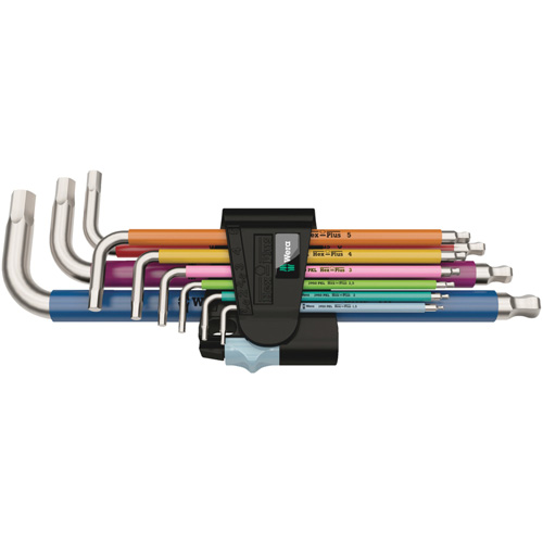 Jeu de cl&eacute;s m&acirc;les 3950/9 Hex-Plus multicolores, 9 mcx, M&eacute;trique Pathway Supply LP