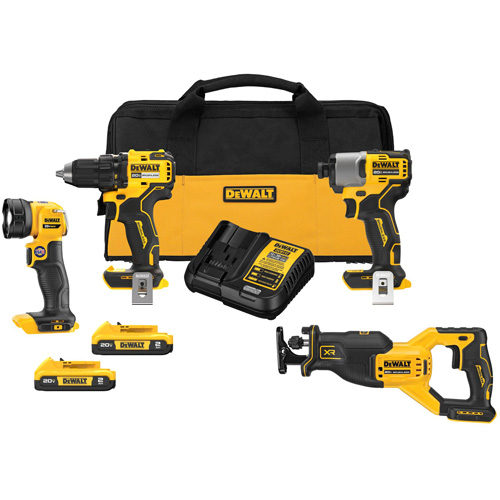 Ensemble de quatre outils combin&eacute;s sans fil et sans balai XR, Lithium-ion, 20 V Pathway Supply LP